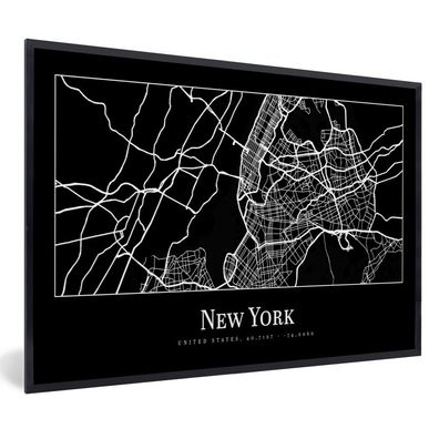 Poster Bilder - 120x80 cm Karte - New York - Stadtplan - Karte (Gr. 120x80 cm)