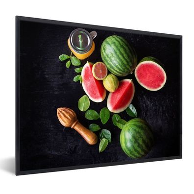 Poster Bilder - 40x30 cm Wassermelone - Smoothie - Obst - Zitronenpresse