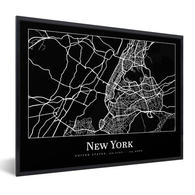 Poster Bilder - 80x60 cm Karte - New York - Stadtplan - Karte (Gr. 80x60 cm)