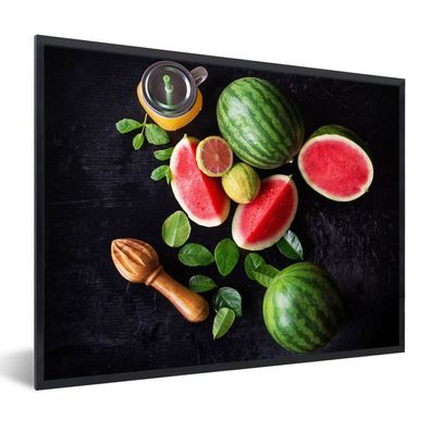 Poster Bilder - 40x30 cm Wassermelone - Smoothie - Obst - Zitronenpresse