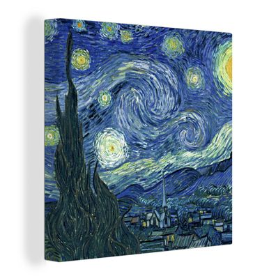 Leinwandbilder - Wanddeko 50x50 cm Sternennacht - Gemälde - Alte Meister - Vincent va