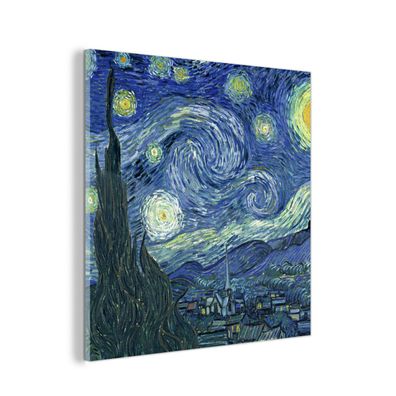 Glasbild Glasfoto Wandbild 50x50 cm Sternennacht - Gemälde - Alte Meister - Vincent