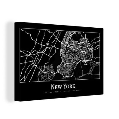 Leinwandbilder - Wanddeko 150x100 cm Karte - New York - Stadtplan - Karte