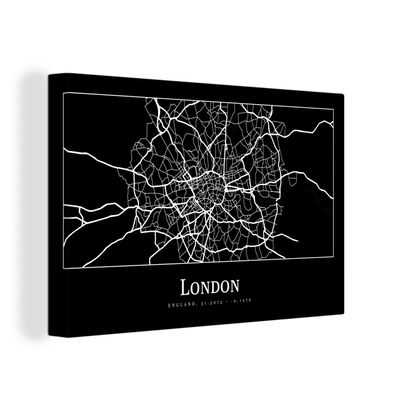Leinwandbilder - Wanddeko 150x100 cm Karte - Stadtplan - London (Gr. 150x100 cm)
