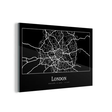 Glasbild Glasfoto Wandbild 150x100 cm Karte - Stadtplan - London (Gr. 150x100 cm)