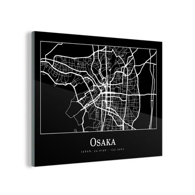Glasbild Glasfoto Wandbild 80x60 cm Karte - Osaka - Stadtplan (Gr. 80x60 cm)