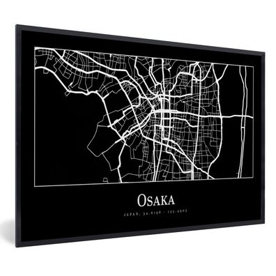 Poster Bilder - 90x60 cm Karte - Osaka - Stadtplan (Gr. 90x60 cm)