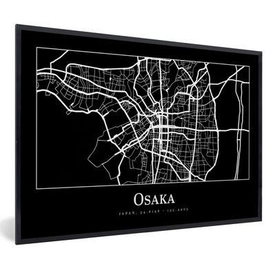 Poster Bilder - 30x20 cm Karte - Osaka - Stadtplan (Gr. 30x20 cm)