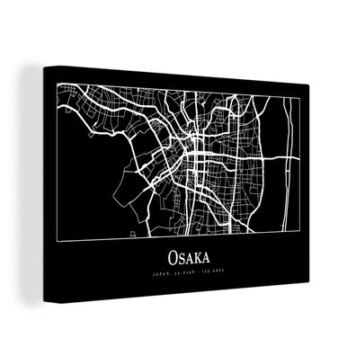 Leinwandbilder - Wanddeko 90x60 cm Karte - Osaka - Stadtplan (Gr. 90x60 cm)