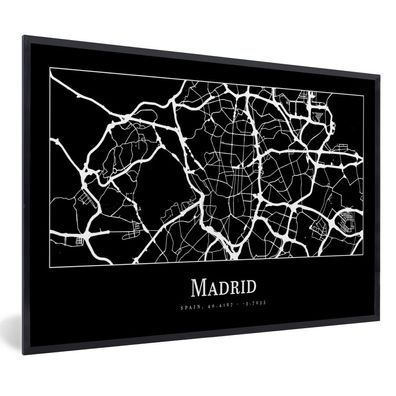 Poster Bilder - 120x80 cm Madrid - Karte - Stadtplan (Gr. 120x80 cm)