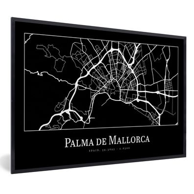 Poster Bilder - 120x80 cm Karte - Stadtplan - Palma de Mallorca - Karte