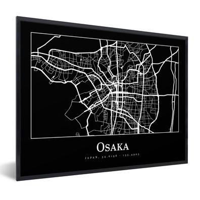 Poster Bilder - 40x30 cm Karte - Osaka - Stadtplan (Gr. 40x30 cm)