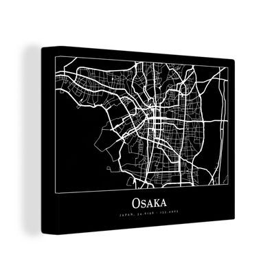 Leinwandbilder - Wanddeko 80x60 cm Karte - Osaka - Stadtplan (Gr. 80x60 cm)
