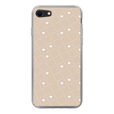 Handyhülle iPhone SE 2020 Silikonhülle Schutzhülle Handy Hülle Herz - Design - Geomet