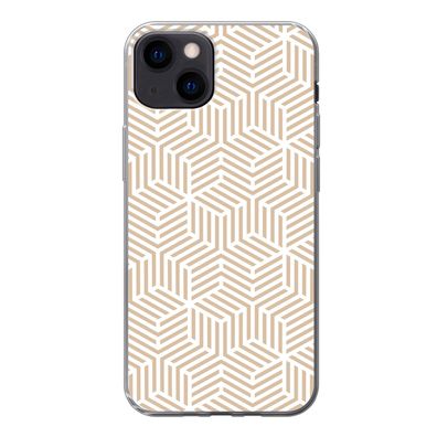 Handyhülle iPhone 13 Silikonhülle Schutzhülle Handy Hülle Beige - Geometrie - Muster