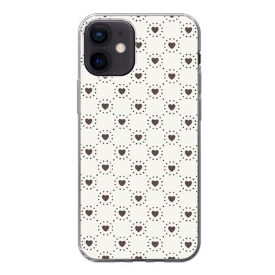 Handyhülle iPhone 12 Silikonhülle Schutzhülle Handy Hülle Geometrie - Linie - Herz -