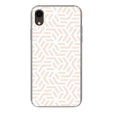 Handyhülle iPhone XR Silikonhülle Schutzhülle Handy Hülle Beige - Geometrie - Muster