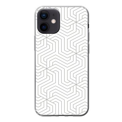 Handyhülle iPhone 12 Silikonhülle Schutzhülle Handy Hülle Geometrie - Linie - Muster