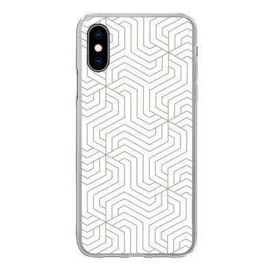 Handyhülle iPhone X Silikonhülle Schutzhülle Handy Hülle Geometrie - Linie - Muster