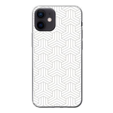 Handyhülle iPhone 12 Silikonhülle Schutzhülle Handy Hülle Muster - Abstrakt - Schwarz