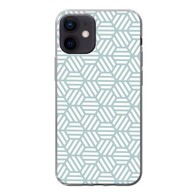 Handyhülle iPhone 12 Silikonhülle Schutzhülle Handy Hülle Grün - Geometrie - Muster -