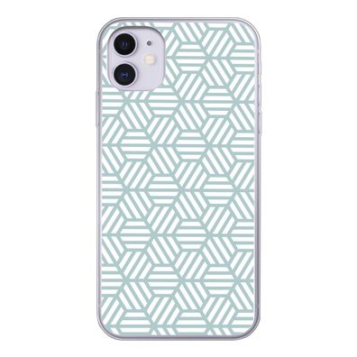 Handyhülle iPhone 11 Silikonhülle Schutzhülle Handy Hülle Grün - Geometrie - Muster -