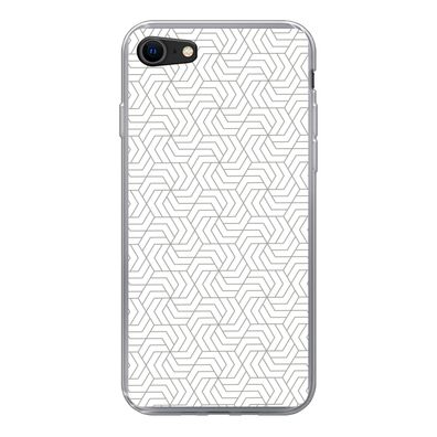 Handyhülle iPhone 7 Silikonhülle Schutzhülle Handy Hülle Geometrie - Linie - Schwarz
