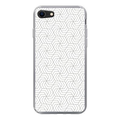 Handyhülle iPhone 8 Silikonhülle Schutzhülle Handy Hülle Geometrie - Linie - Schwarz