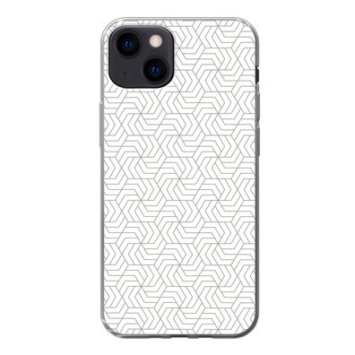Handyhülle iPhone 13 Silikonhülle Schutzhülle Handy Hülle Geometrie - Linie - Schwarz