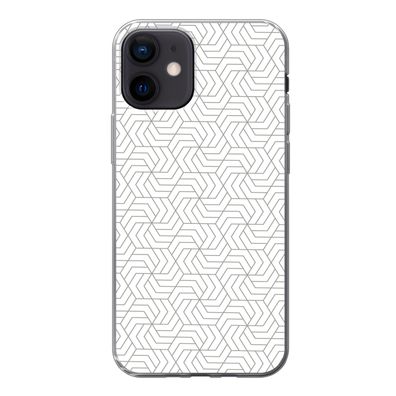 Handyhülle iPhone 12 Silikonhülle Schutzhülle Handy Hülle Geometrie - Linie - Schwarz