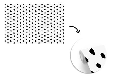 Tapete Fototapete - 330x220 cm Polka dots - Schwarz - Weiß - Muster (Gr. 330x220 cm)