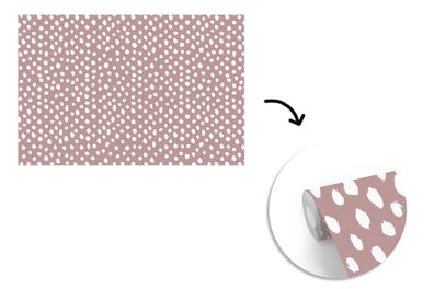 Tapete Fototapete - 330x220 cm Rosa - Punkte - Weiß - Muster (Gr. 330x220 cm)