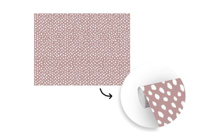Tapete Fototapete - 275x220 cm Rosa - Punkte - Weiß - Muster (Gr. 275x220 cm)