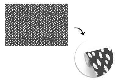Tapete Fototapete - 600x400 cm Schwarz - Weiß - Muster - Polka dots (Gr. 600x400 cm)