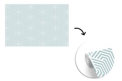 Tapete Fototapete - 450x300 cm Geometrie - Linie - Grün - Muster (Gr. 450x300 cm)