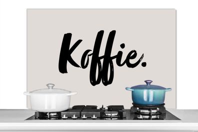 Spritzschutz Küchenrückwand - 100x65 cm Kaffee - Taupe - Zitat (Gr. 100x65 cm)