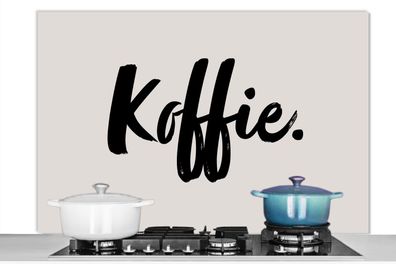 Spritzschutz Küchenrückwand - 120x80 cm Kaffee - Taupe - Zitat (Gr. 120x80 cm)