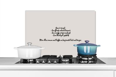 Spritzschutz Küchenrückwand - 70x50 cm Taupe - Großmutters Rezept - Zitat