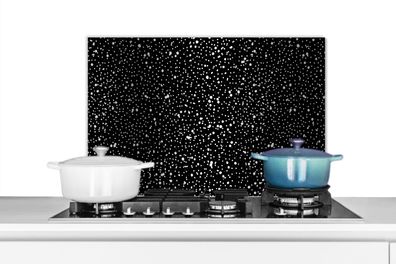 Spritzschutz Küchenrückwand - 60x40 cm Schwarz - Weiß - Muster - Polka dots