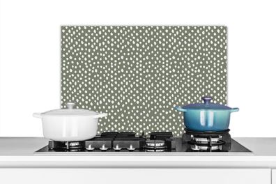 Spritzschutz Küchenrückwand - 60x40 cm Polka dots - Grün - Weiß - Muster