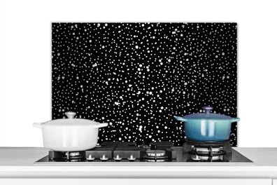 Spritzschutz Küchenrückwand - 90x60 cm Schwarz - Weiß - Muster - Polka dots