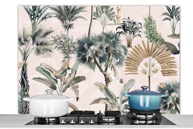 Spritzschutz Küchenrückwand - 120x80 cm Blätter - Monstera - Dschungel - Tropisch