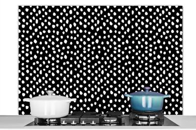 Spritzschutz Küchenrückwand - 120x80 cm Schwarz - Weiß - Muster - Polka dots
