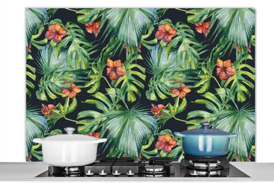 Spritzschutz Küchenrückwand - 120x80 cm Monstera - Dschungel - Blätter