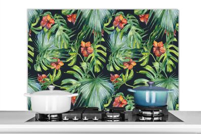 Spritzschutz Küchenrückwand - 100x65 cm Monstera - Dschungel - Blätter