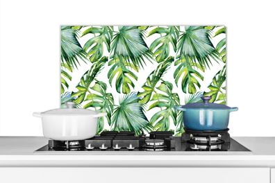 Spritzschutz Küchenrückwand - 60x40 cm Bohemian - Blätter - Blumen - Tropisch