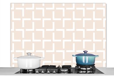 Spritzschutz Küchenrückwand - 120x80 cm Design - Linie - Muster - Beige