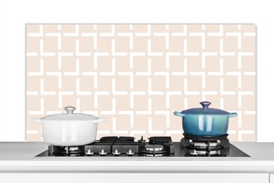 Spritzschutz Küchenrückwand - 120x60 cm Design - Linie - Muster - Beige