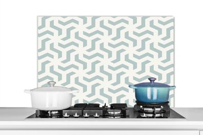 Spritzschutz Küchenrückwand - 80x55 cm Muster - Abstrakt - Grün - Geometrie