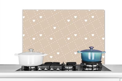 Spritzschutz Küchenrückwand - 90x60 cm Herz - Design - Geometrie - Muster